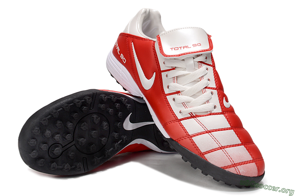 Nike Total 90 III TF Football Shoes - White/Red/Black 4