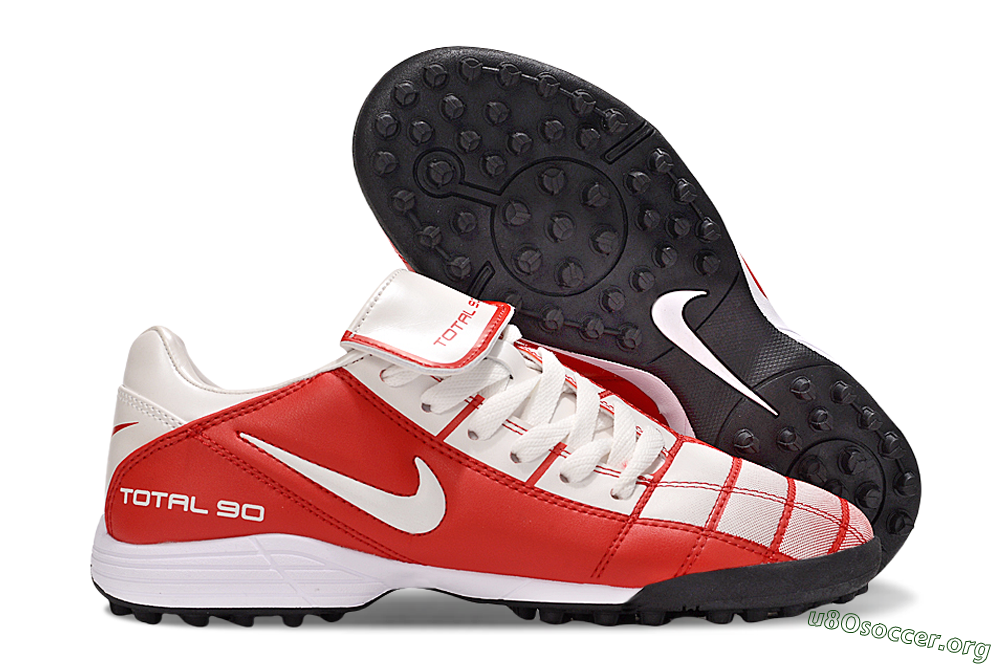 Nike Total 90 III TF Football Shoes - White/Red/Black 2
