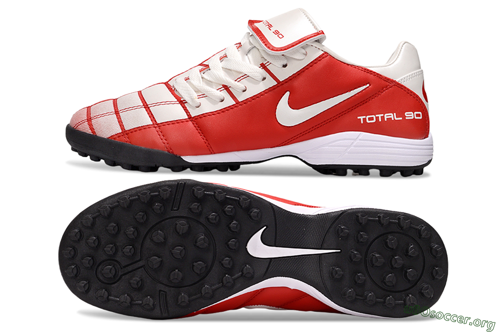 Nike Total 90 III TF Football Shoes - White/Red/Black 1