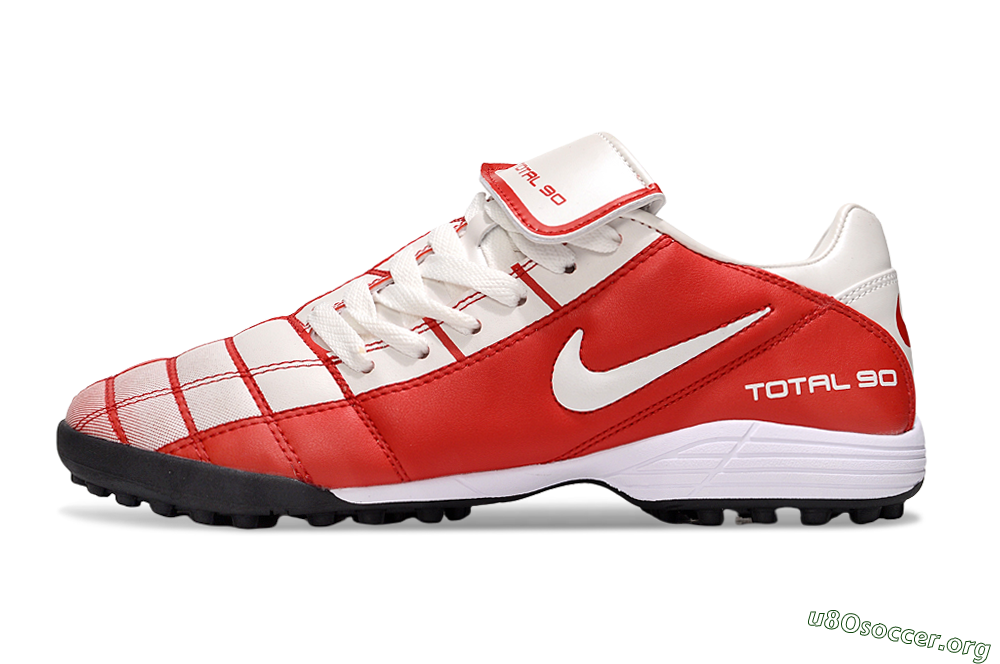 Nike Total 90 III TF Football Shoes - White/Red/Black 3