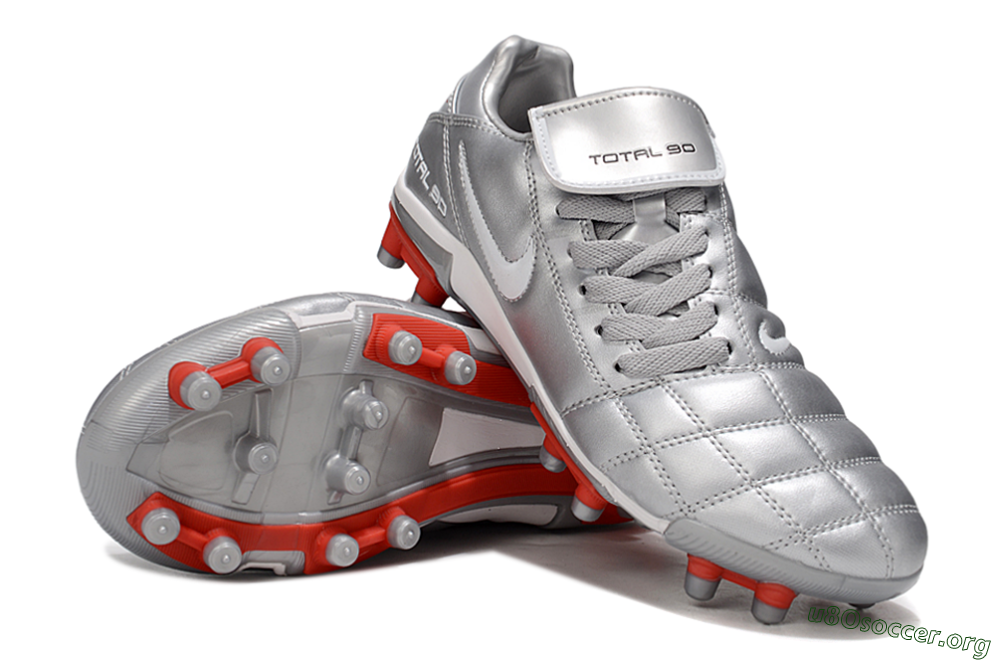 Nike Total 90 III FG Football Boots - Silver/White/Red 4