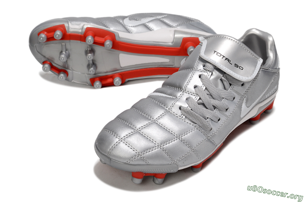 Nike Total 90 III FG Football Boots - Silver/White/Red 0