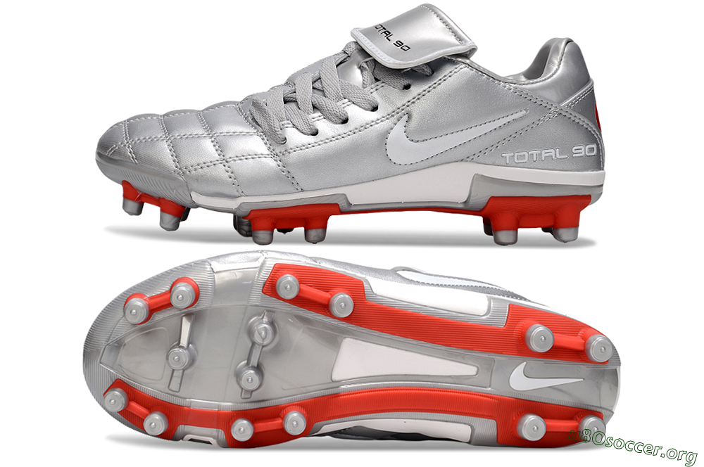 Nike Total 90 III FG Football Boots - Silver/White/Red 1