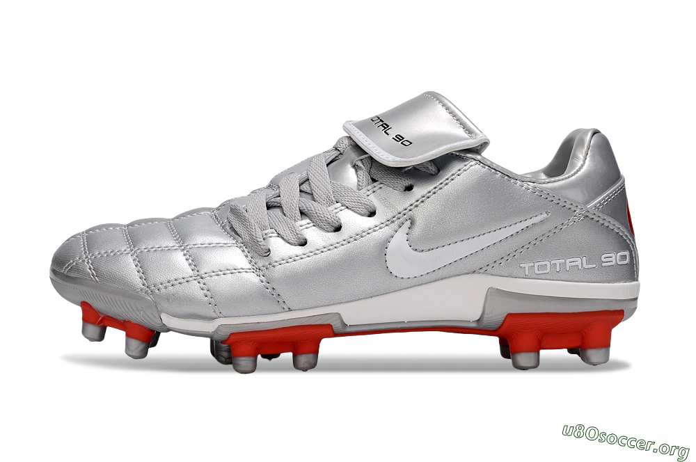 Nike Total 90 III FG Football Boots - Silver/White/Red 3