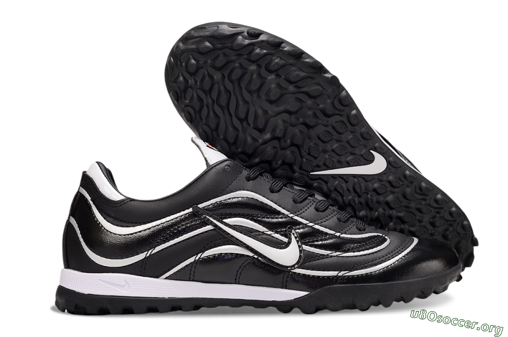 Nike Mercurial R9 TF Football Shoes - Black/White 2
