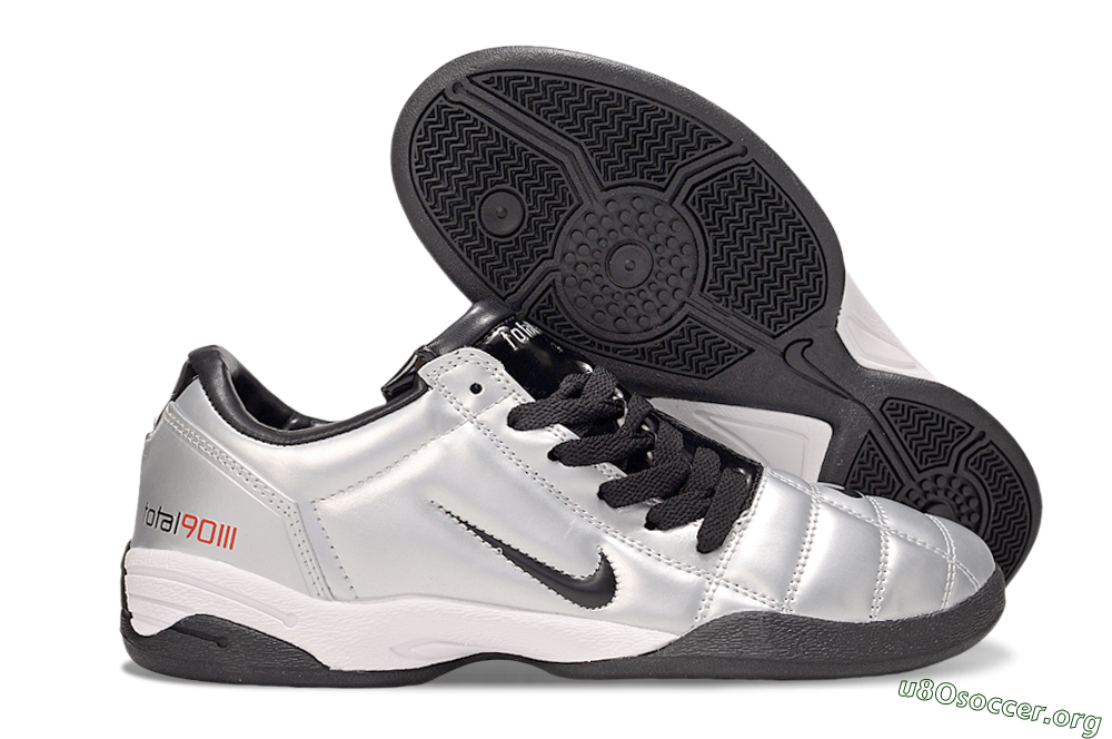 Nike Total 90 III IC Football Shoes - Silver/Black/White 2