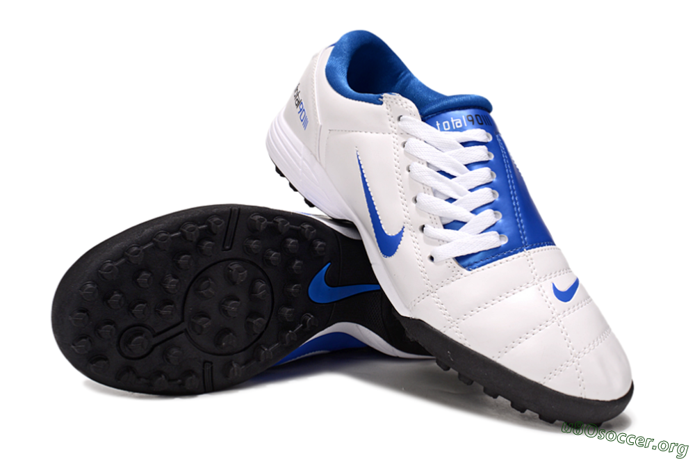 Nike Total 90 III TF Football Shoes - White/Blue/Black 4
