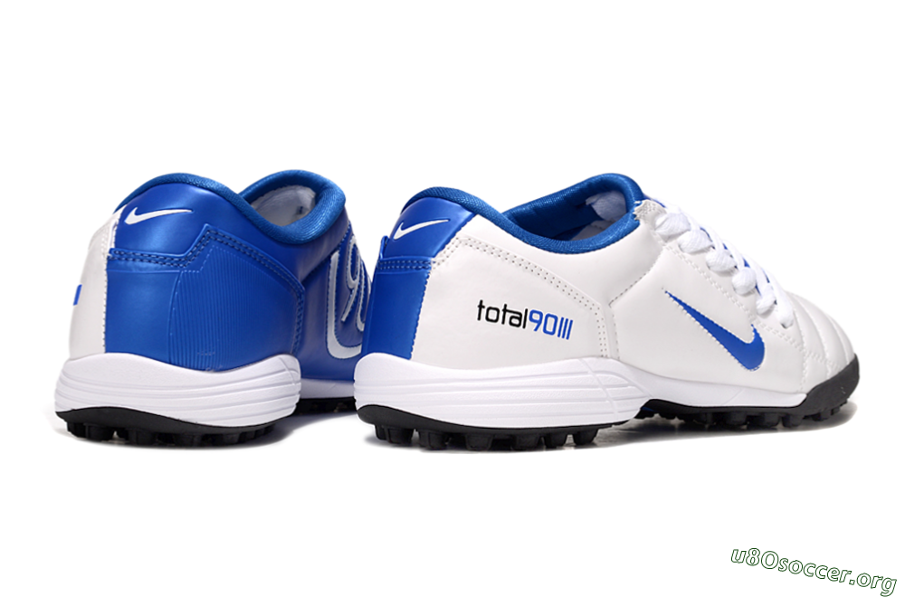 Nike Total 90 III TF Football Shoes - White/Blue/Black 7