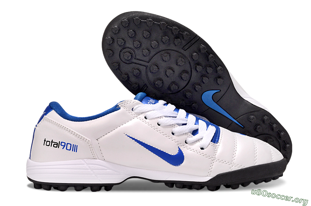 Nike Total 90 III TF Football Shoes - White/Blue/Black 2