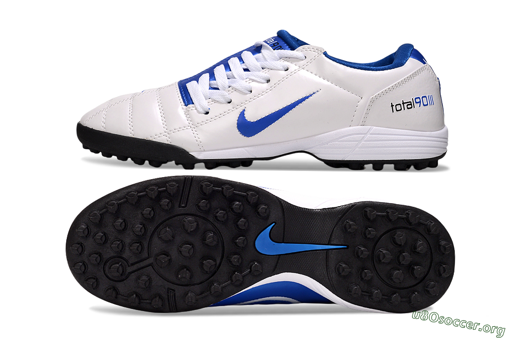 Nike Total 90 III TF Football Shoes - White/Blue/Black 1