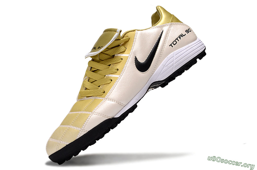 Nike Total 90 III TF Football Shoes - Gold/Beige/Black 6