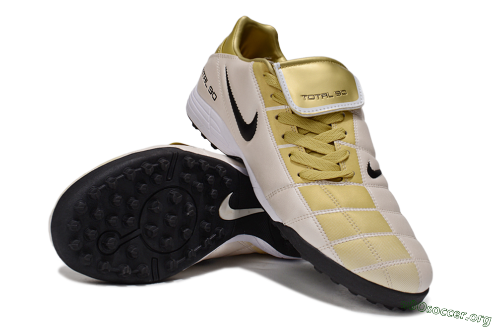 Nike Total 90 III TF Football Shoes - Gold/Beige/Black 4