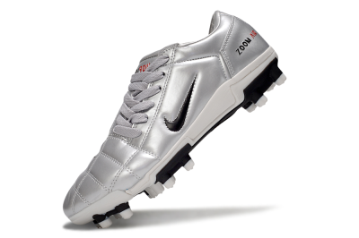 Nike Air Zoom Total 90 III FG Football Boots - Silver/Black/White