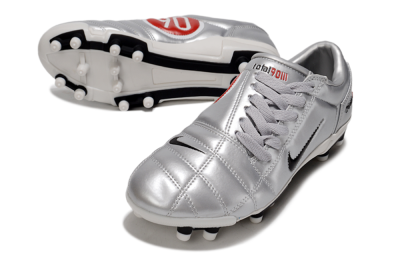 Nike Air Zoom Total 90 III FG Football Boots - Silver/Black/White