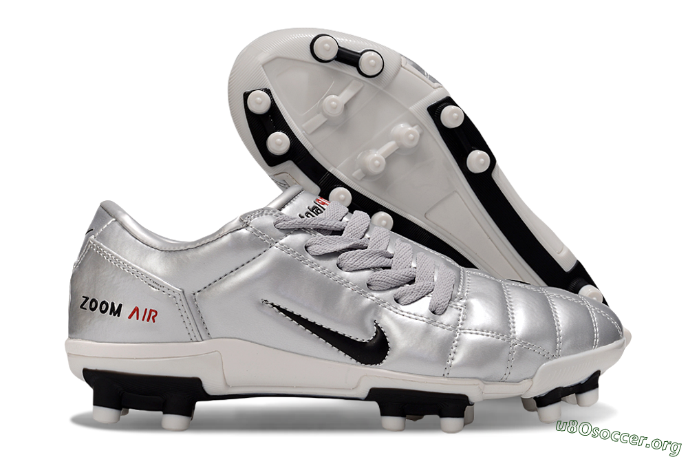 Nike Air Zoom Total 90 III FG Football Boots - Silver/Black/White 2