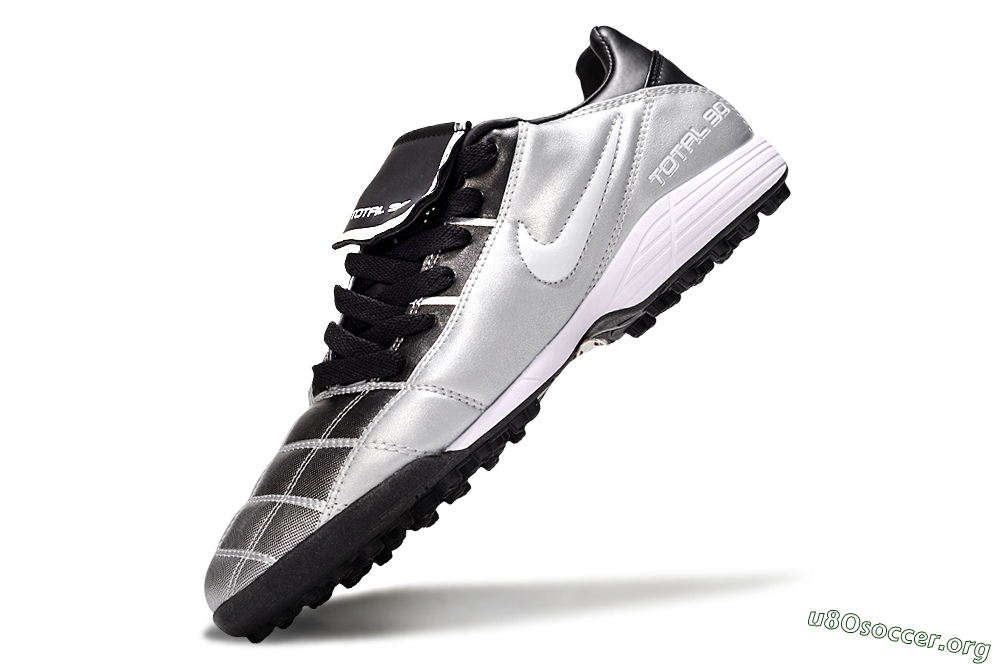 Nike Total 90 III TF Football Shoes - Silver/White/Black 6