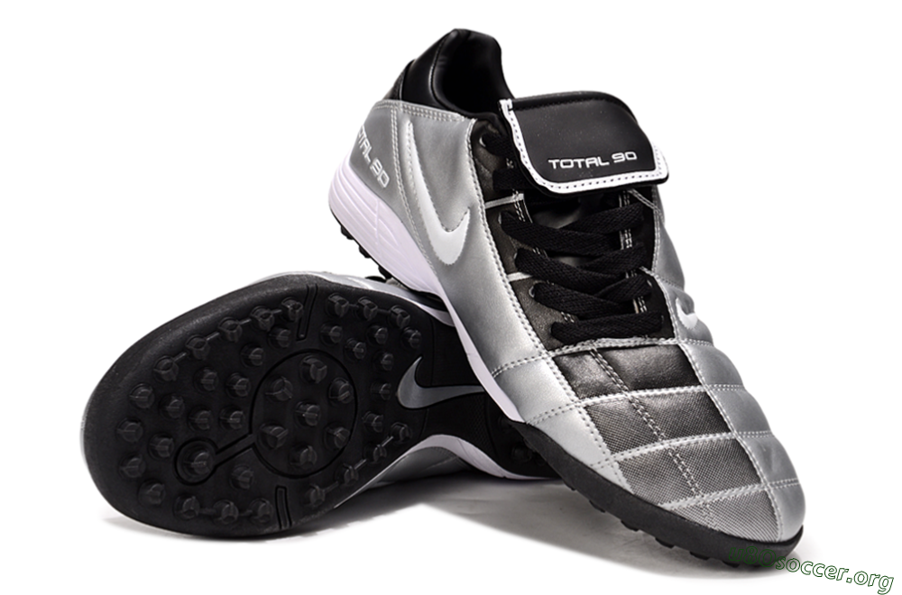 Nike Total 90 III TF Football Shoes - Silver/White/Black 4