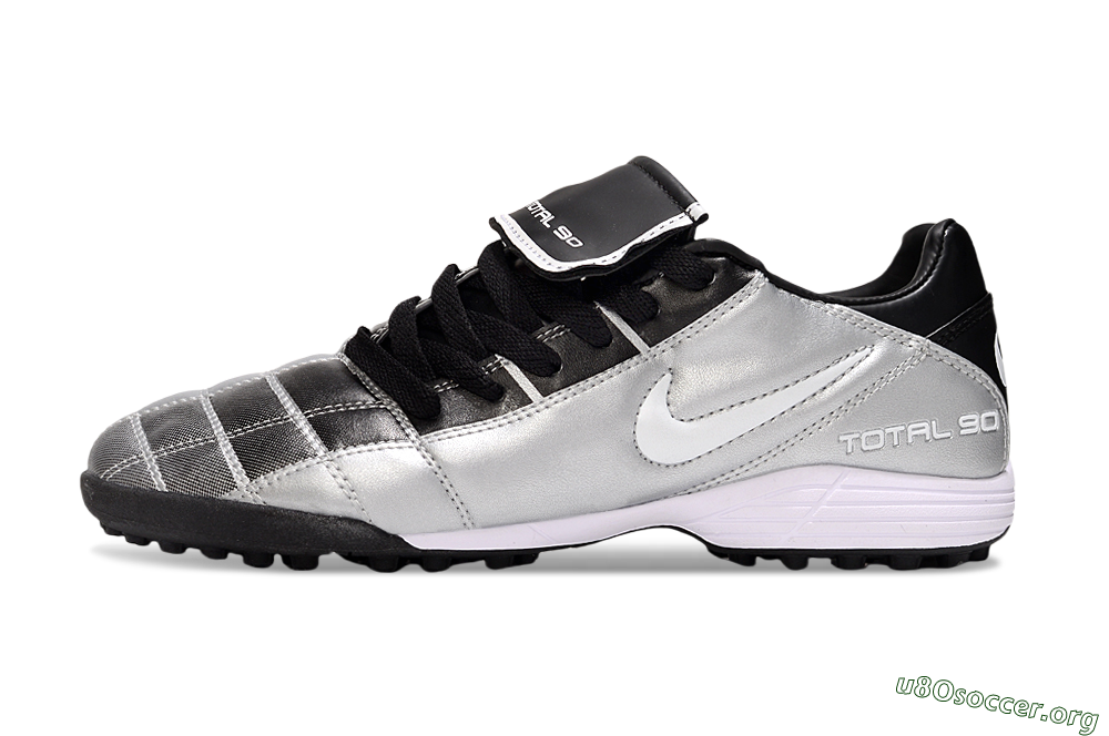Nike Total 90 III TF Football Shoes - Silver/White/Black 3