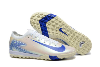 Nike Air Zoom Mercurial Vapor 16 Elite TF Football Shoes - Beige/Blue/White