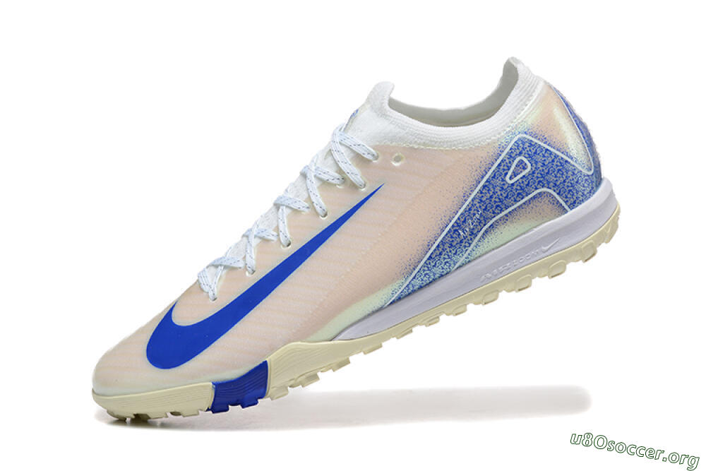 Nike Air Zoom Mercurial Vapor 16 Elite TF Football Shoes - Beige/Blue/White 8