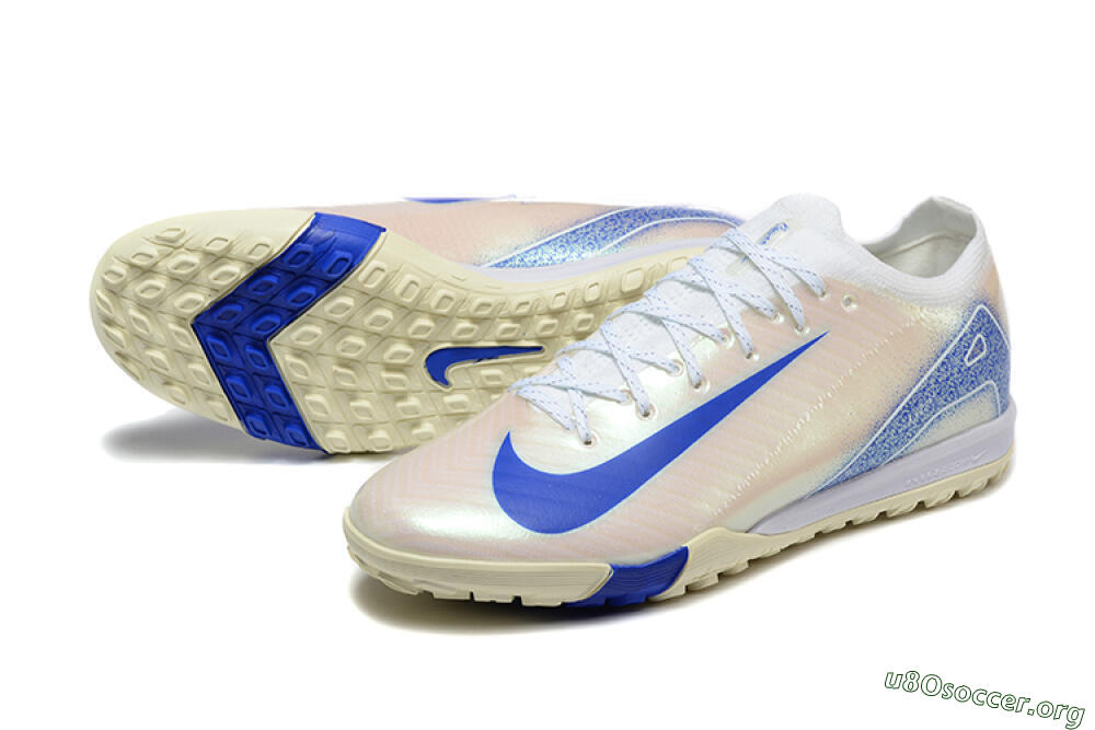 Nike Air Zoom Mercurial Vapor 16 Elite TF Football Shoes - Beige/Blue/White 0