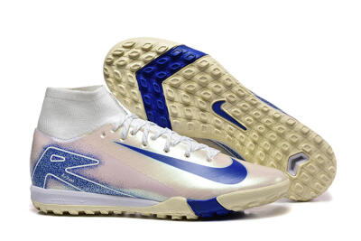 Nike Air Zoom Mercurial Superfly 10 Elite TF Football Shoes - Beige/White/Blue