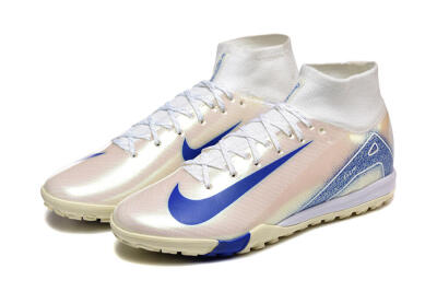 Nike Air Zoom Mercurial Superfly 10 Elite TF Football Shoes - Beige/White/Blue