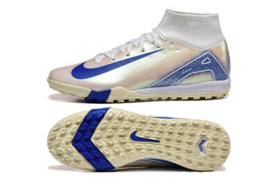 Nike Air Zoom Mercurial Superfly 10 Elite TF Football Shoes - Beige/White/Blue