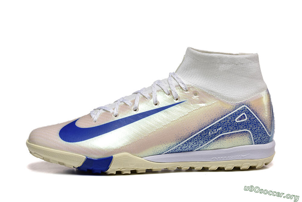 Nike Air Zoom Mercurial Superfly 10 Elite TF Football Shoes - Beige/White/Blue 3