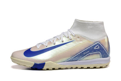 Nike Air Zoom Mercurial Superfly 10 Elite TF Football Shoes - Beige/White/Blue