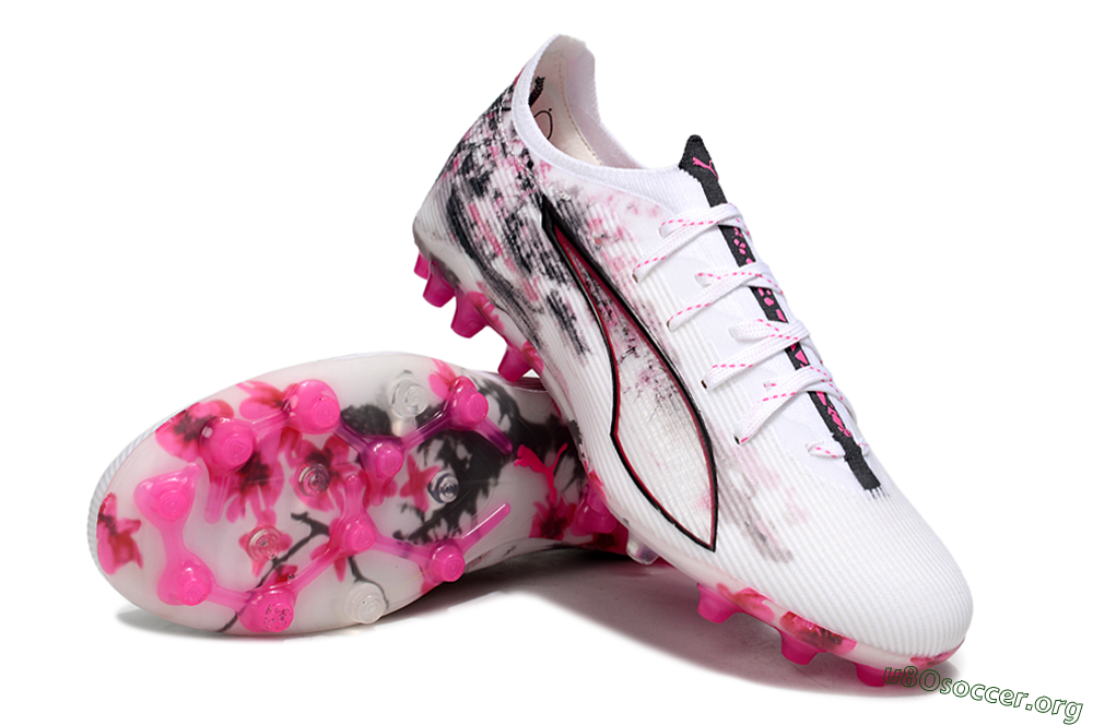 Puma Ultra 5 Ultimate FG Football Boots - White/Pink/Black 0