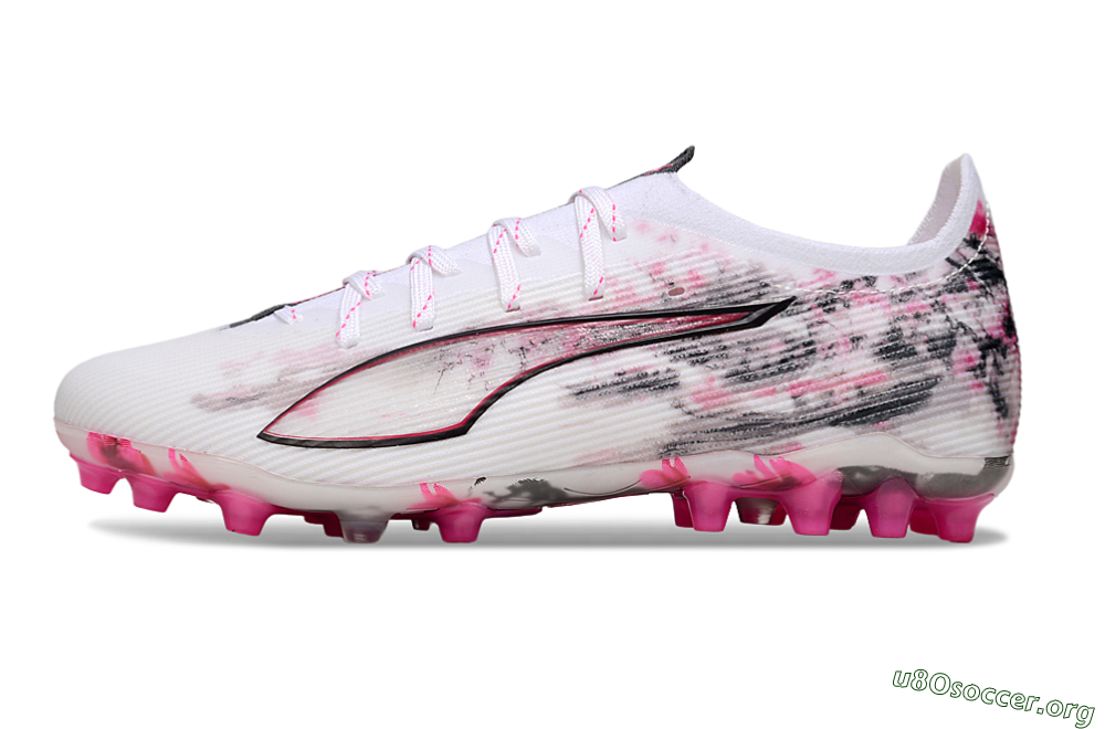 Puma Ultra 5 Ultimate FG Football Boots - White/Pink/Black 3