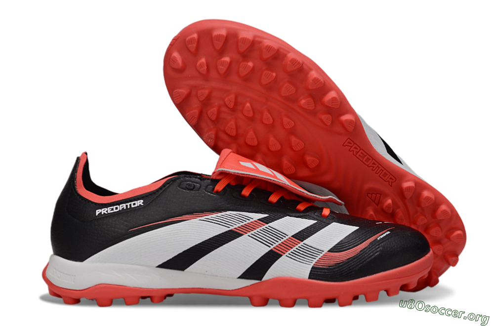 Adidas Predator Elite Foldover Tongue TF Football Shoes - Black/White/Red 2
