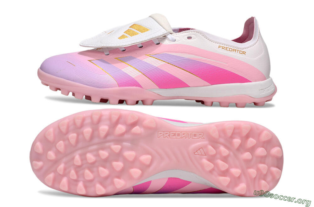 Adidas Predator Elite Foldover Tongue TF Football Shoes - Pink/Purple/Gold 1