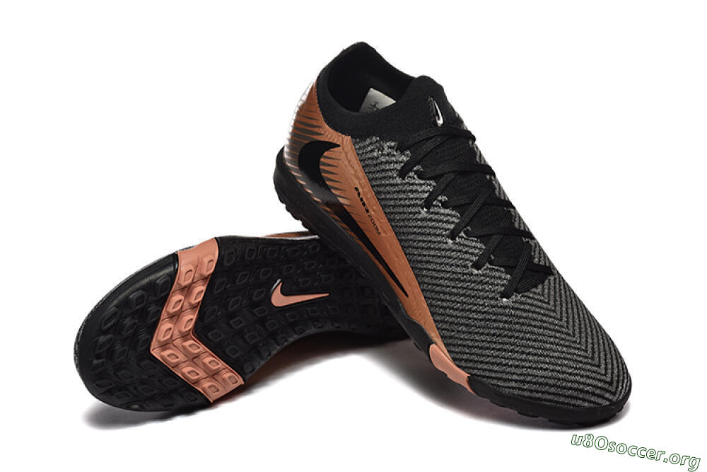 Nike Air Zoom Mercurial Vapor 16 Elite TF Football Shoes - Black/Grey/Gold 4