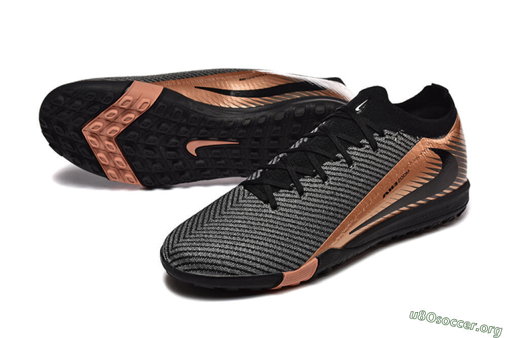 Nike Air Zoom Mercurial Vapor 16 Elite TF Football Shoes - Black/Grey/Gold 0
