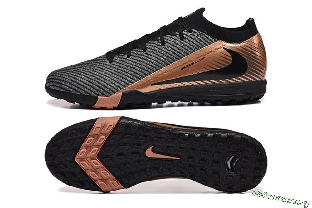 Nike Air Zoom Mercurial Vapor 16 Elite TF Football Shoes - Black/Grey/Gold 1