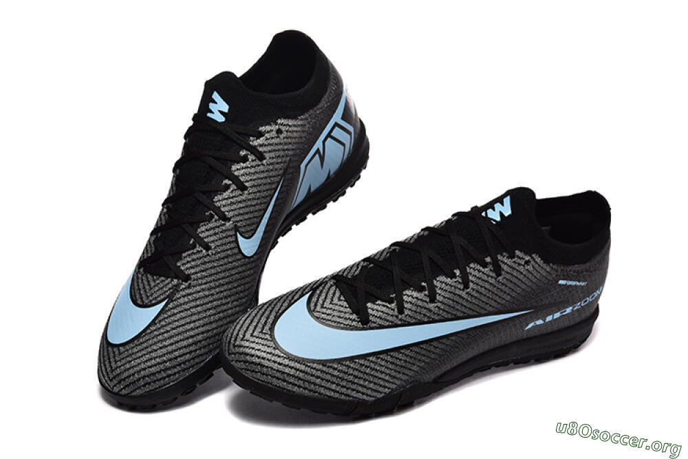 Nike Air Zoom Mercurial Vapor 16 Elite TF Football Shoes - Grey/Black/Blue 6