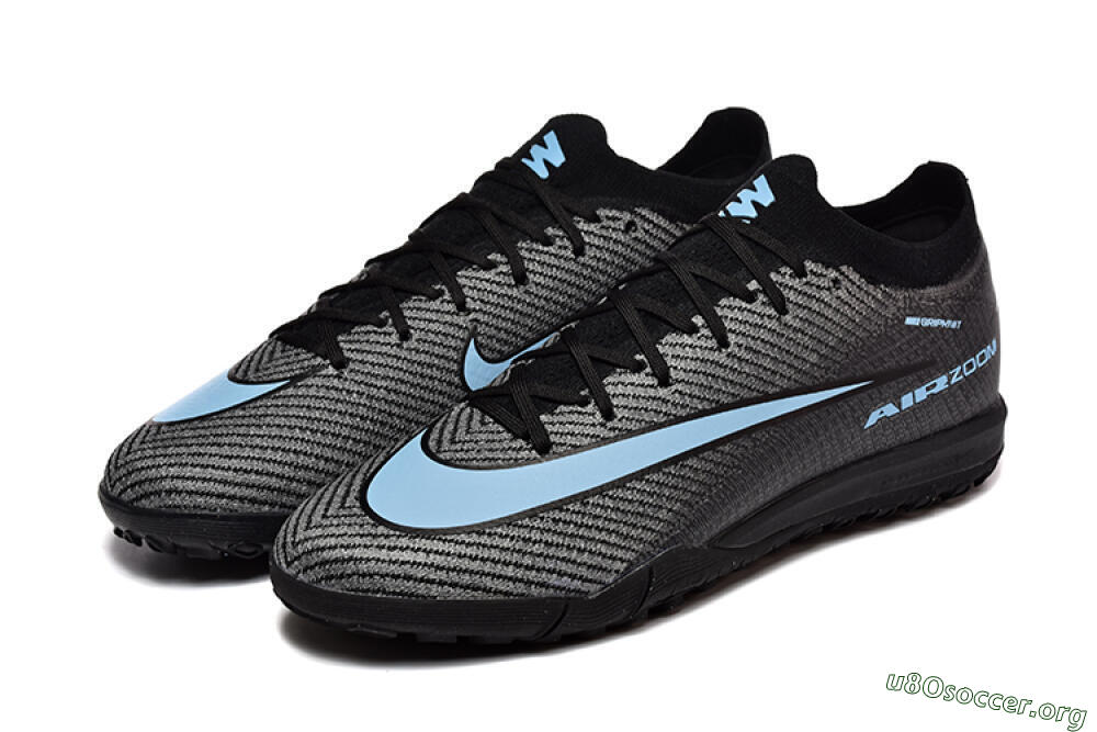 Nike Air Zoom Mercurial Vapor 16 Elite TF Football Shoes - Grey/Black/Blue 5