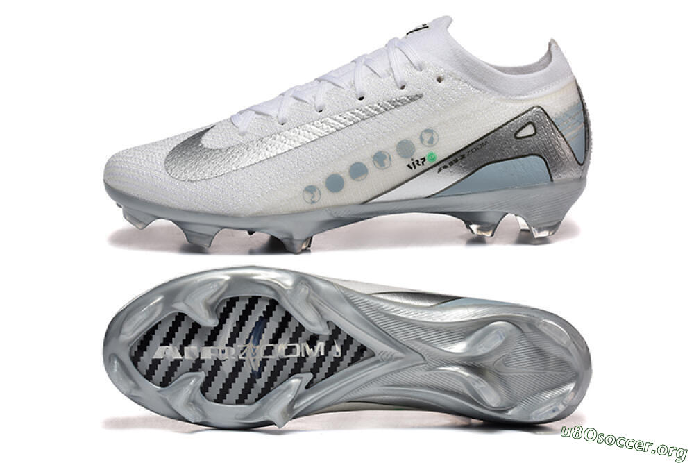 Nike Air Zoom Mercurial Vapor 16 Elite FG Football Boots - White/Silver/Grey 1