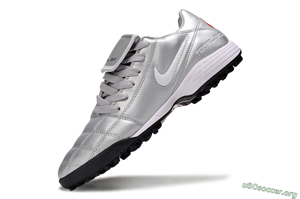 Nike Total 90 III TF Football Shoes - Silver/White/Black 6