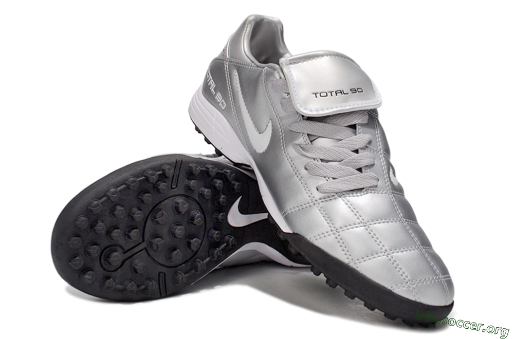 Nike Total 90 III TF Football Shoes - Silver/White/Black 4