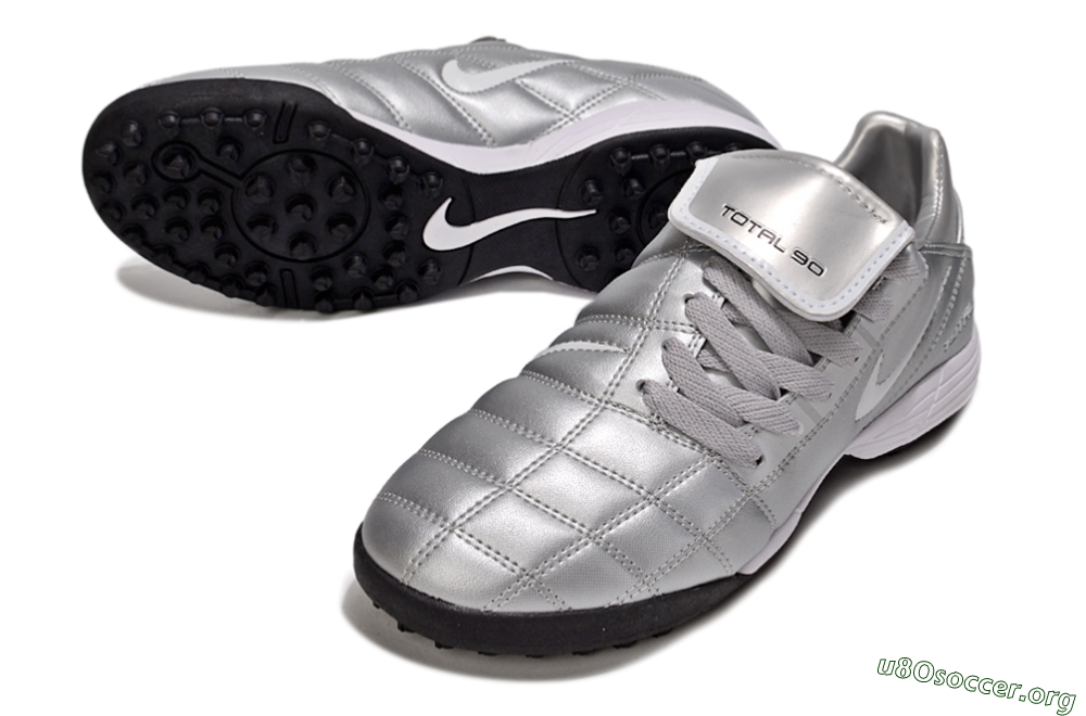 Nike Total 90 III TF Football Shoes - Silver/White/Black 0