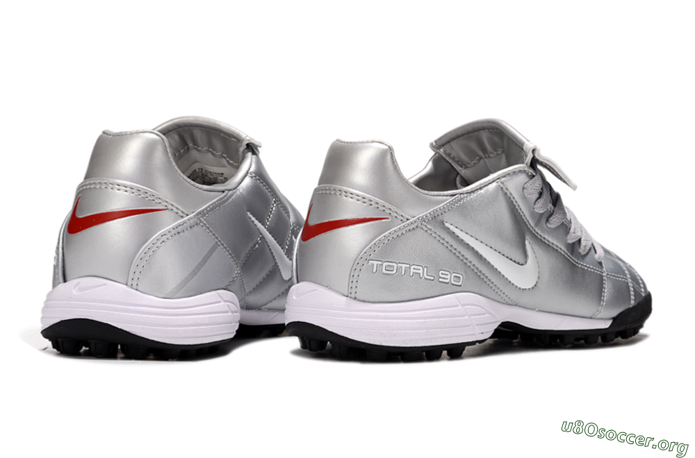Nike Total 90 III TF Football Shoes - Silver/White/Black 7