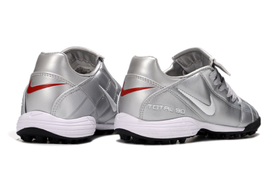 Nike Total 90 III TF Football Shoes - Silver/White/Black