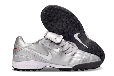Nike Total 90 III TF Football Shoes - Silver/White/Black