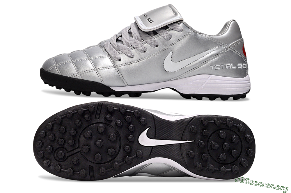 Nike Total 90 III TF Football Shoes - Silver/White/Black 1