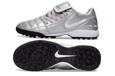 Nike Total 90 III TF Football Shoes - Silver/White/Black