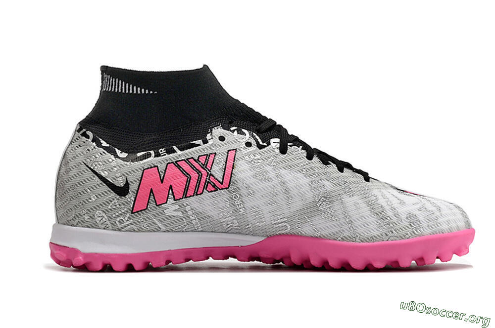 Nike Air Zoom Mercurial Superfly 9 Elite TF Football Shoes - Silver/Black/Pink 4