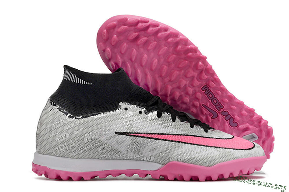 Nike Air Zoom Mercurial Superfly 9 Elite TF Football Shoes - Silver/Black/Pink 2